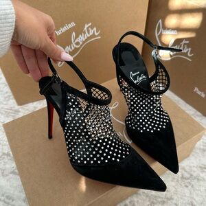 Christian Louboutin Black Heels with Silver Accents